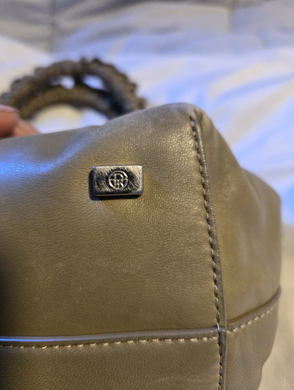 The ROW Ruched Handle Bag in Sage - Picture 5 of 15